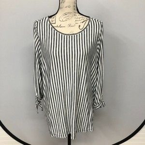 Max Studio Women 3/4 Sleeve Blouse Top Shirt Plus Size 1X Stripes M015 -19